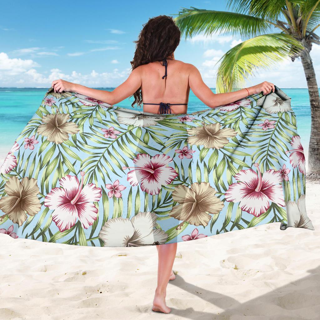 Tropical Flower Pattern Print Design TF05 Sarong Pareo Wrap-JORJUNE.COM
