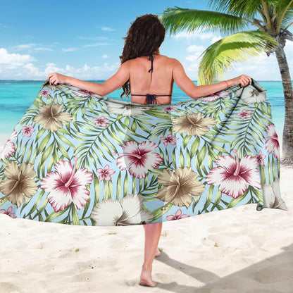 Tropical Flower Pattern Print Design TF05 Sarong Pareo Wrap-JORJUNE.COM