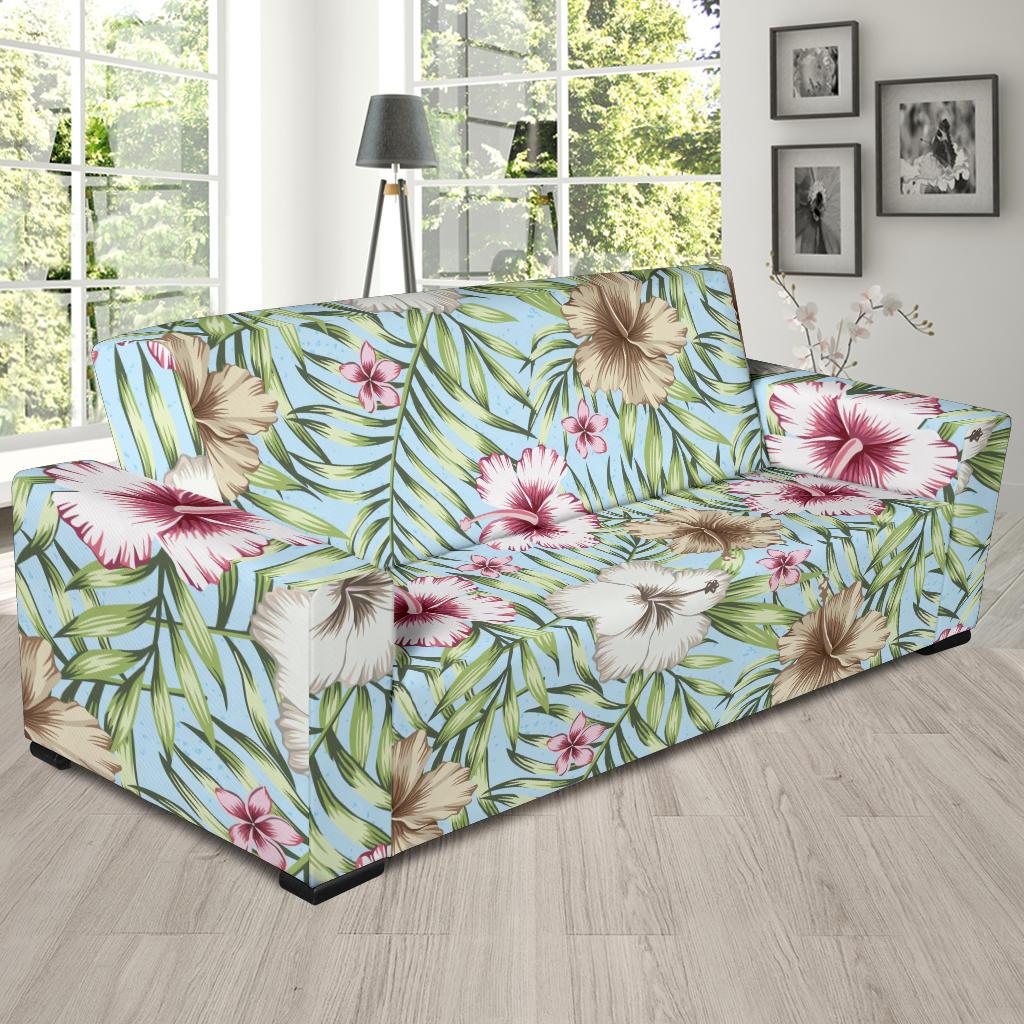 Tropical Flower Pattern Print Design TF05 Sofa Slipcover-JORJUNE.COM