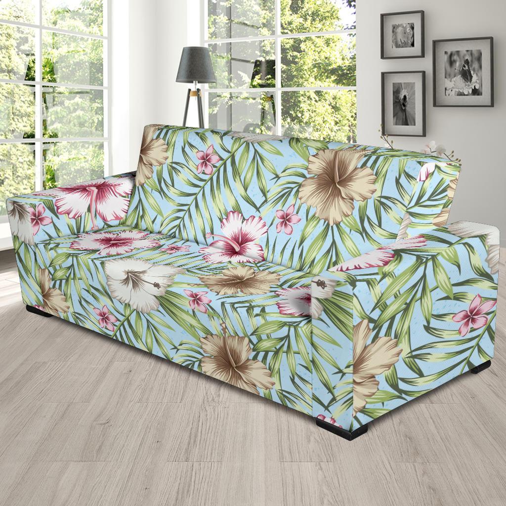 Tropical Flower Pattern Print Design TF05 Sofa Slipcover-JORJUNE.COM