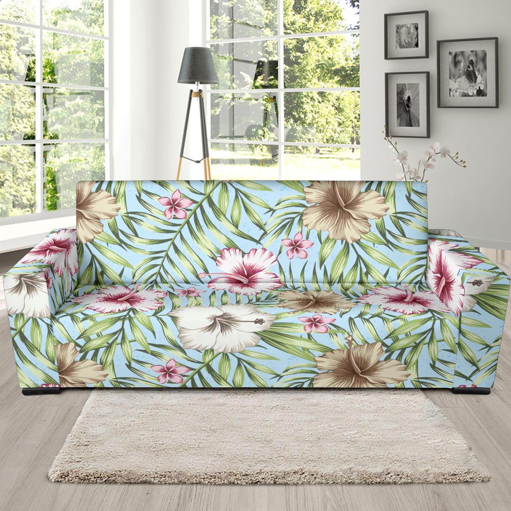 Tropical Flower Pattern Print Design TF05 Sofa Slipcover-JORJUNE.COM