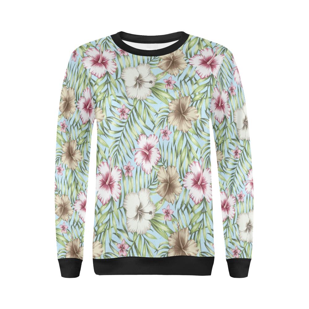 Tropical Flower Pattern Print Design TF05 Women Long Sleeve Sweatshirt-JorJune