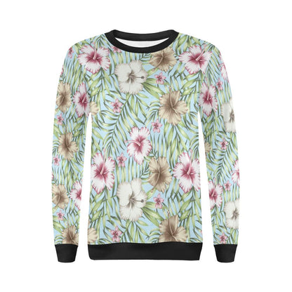 Tropical Flower Pattern Print Design TF05 Women Long Sleeve Sweatshirt-JorJune