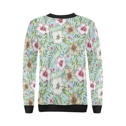 Tropical Flower Pattern Print Design TF05 Women Long Sleeve Sweatshirt-JorJune