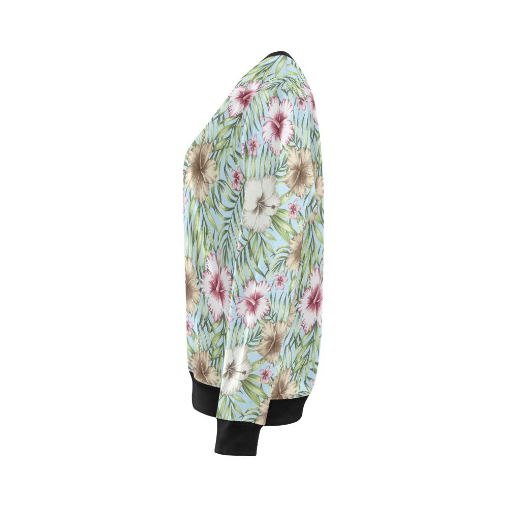 Tropical Flower Pattern Print Design TF05 Women Long Sleeve Sweatshirt-JorJune