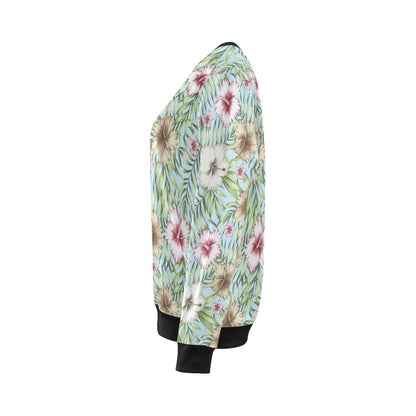 Tropical Flower Pattern Print Design TF05 Women Long Sleeve Sweatshirt-JorJune