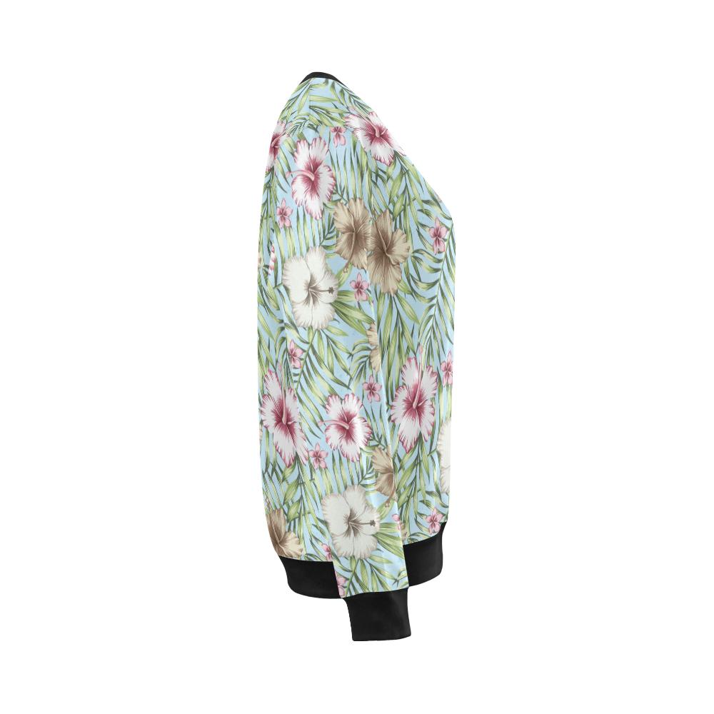 Tropical Flower Pattern Print Design TF05 Women Long Sleeve Sweatshirt-JorJune