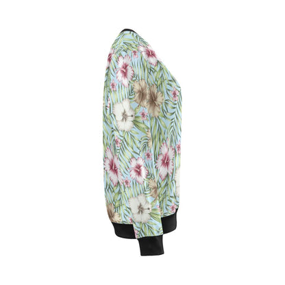Tropical Flower Pattern Print Design TF05 Women Long Sleeve Sweatshirt-JorJune