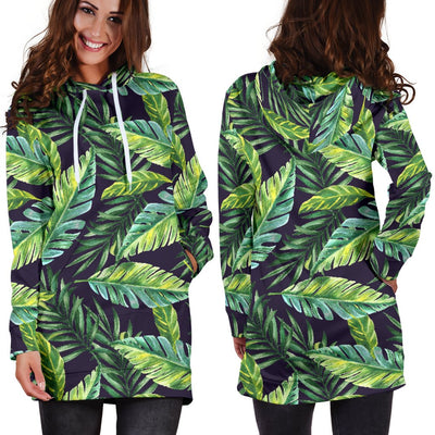Tropical Flower Pattern Print Design TF06 Women Hoodie Dress