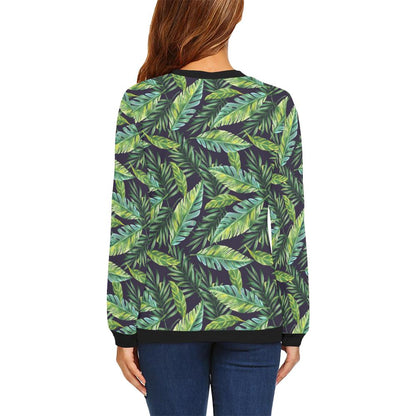 Tropical Flower Pattern Print Design TF06 Women Long Sleeve Sweatshirt-JorJune