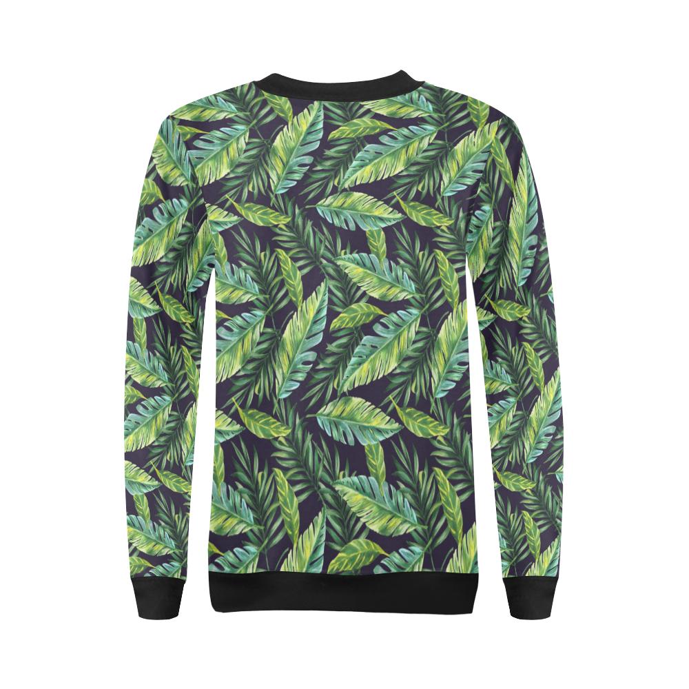 Tropical Flower Pattern Print Design TF06 Women Long Sleeve Sweatshirt-JorJune