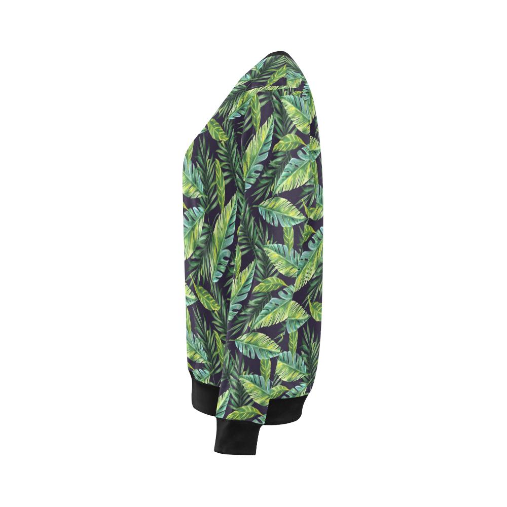 Tropical Flower Pattern Print Design TF06 Women Long Sleeve Sweatshirt-JorJune