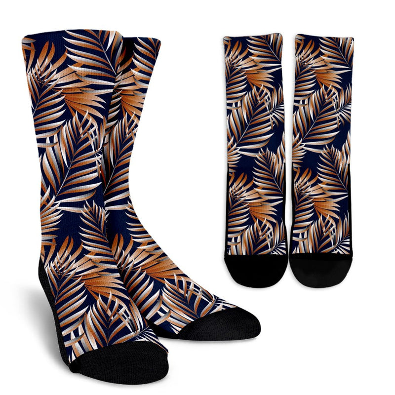 Tropical Flower Pattern Print Design TF07 Crew Socks-JORJUNE.COM