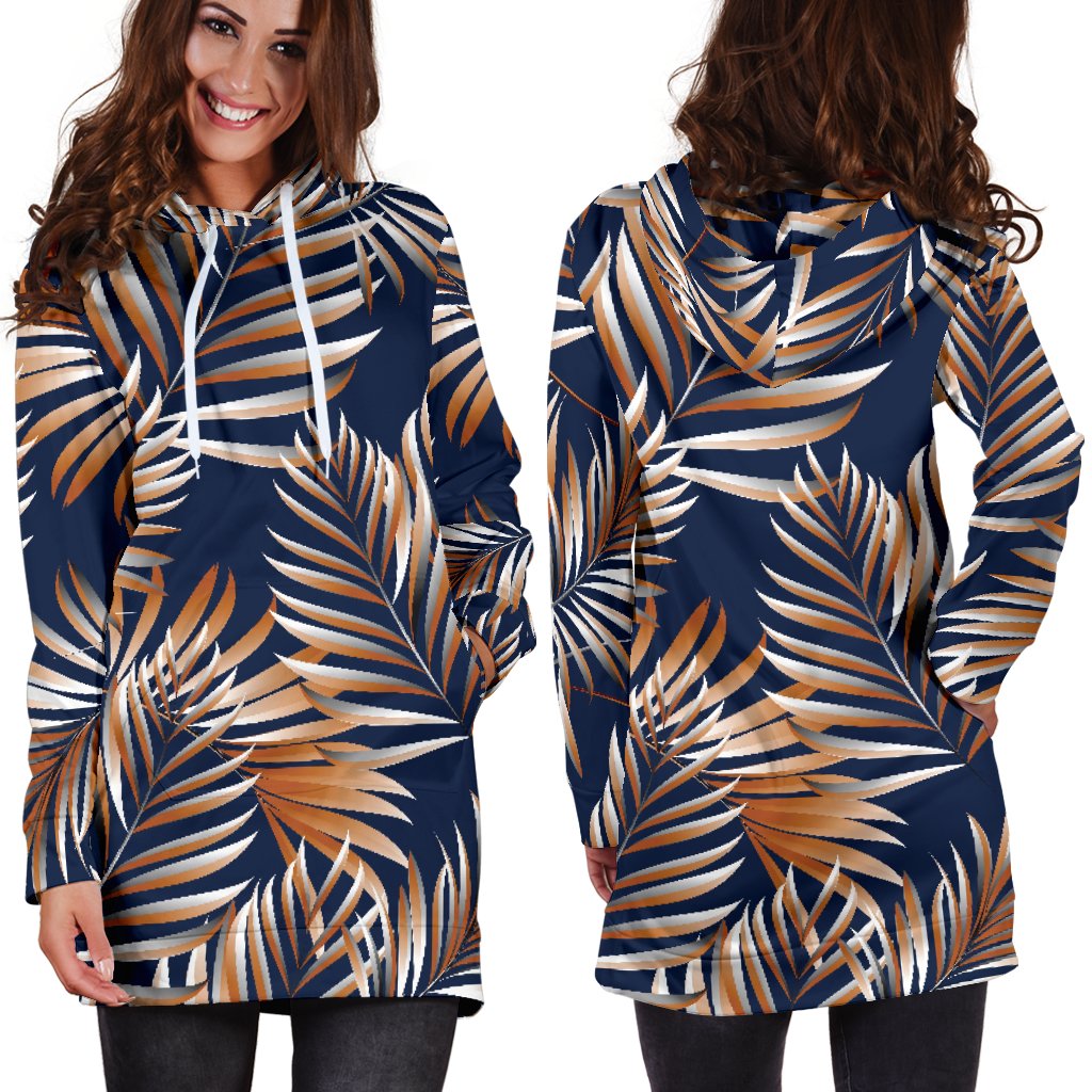 Tropical Flower Pattern Print Design TF07 Women Hoodie Dress