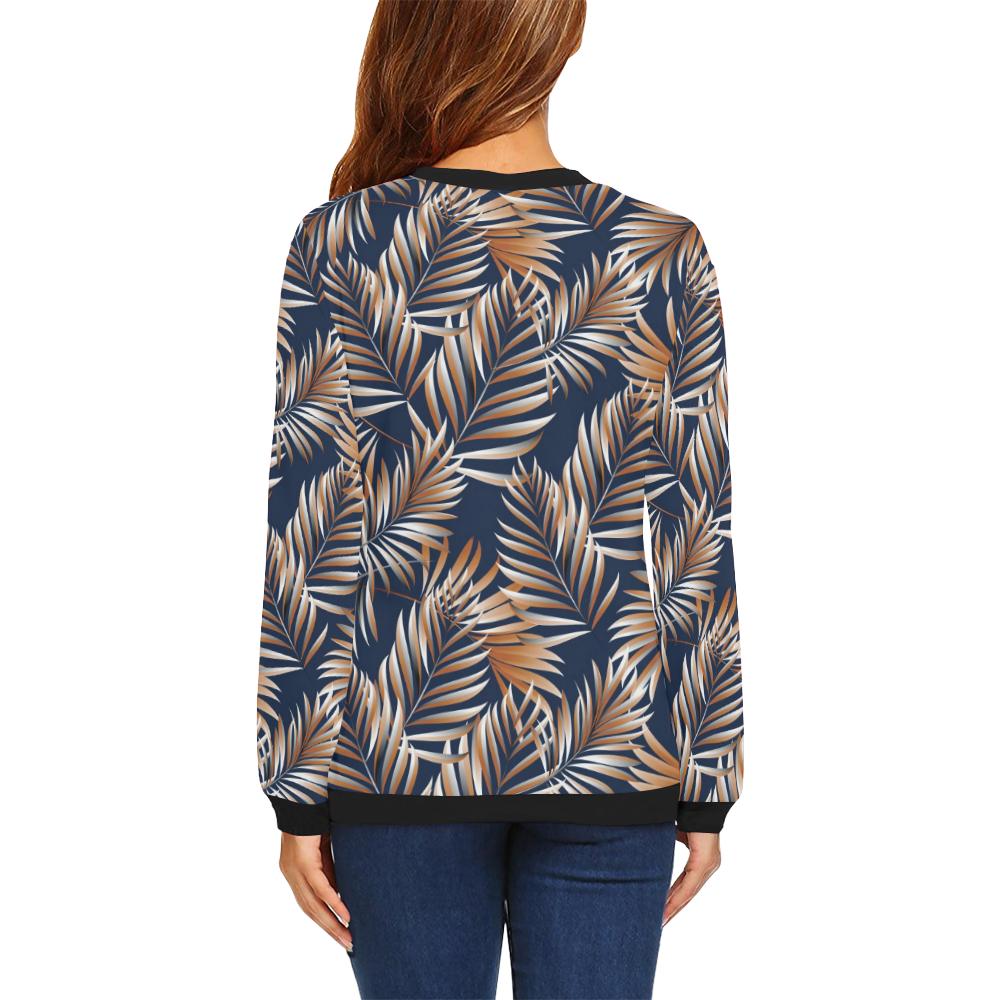 Tropical Flower Pattern Print Design TF07 Women Long Sleeve Sweatshirt-JorJune