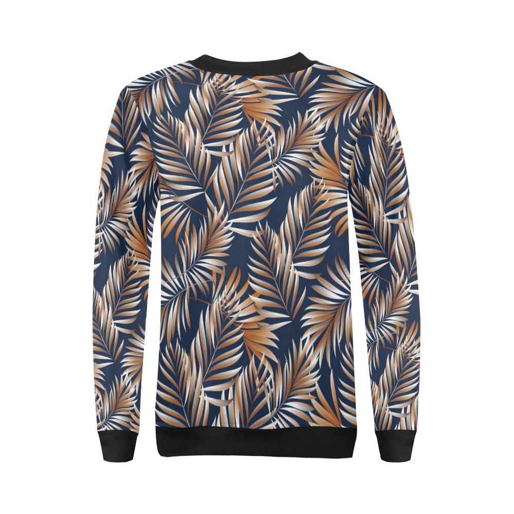 Tropical Flower Pattern Print Design TF07 Women Long Sleeve Sweatshirt-JorJune