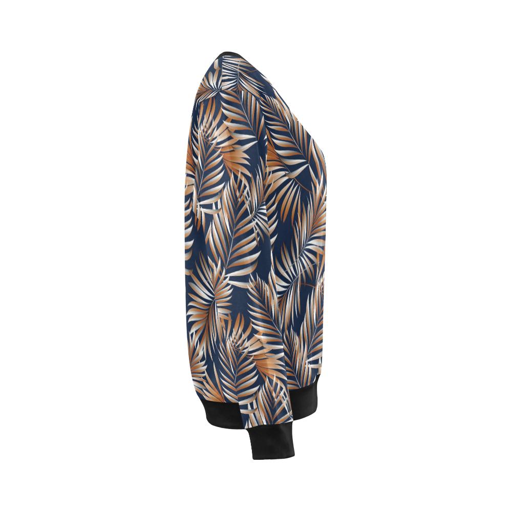 Tropical Flower Pattern Print Design TF07 Women Long Sleeve Sweatshirt-JorJune