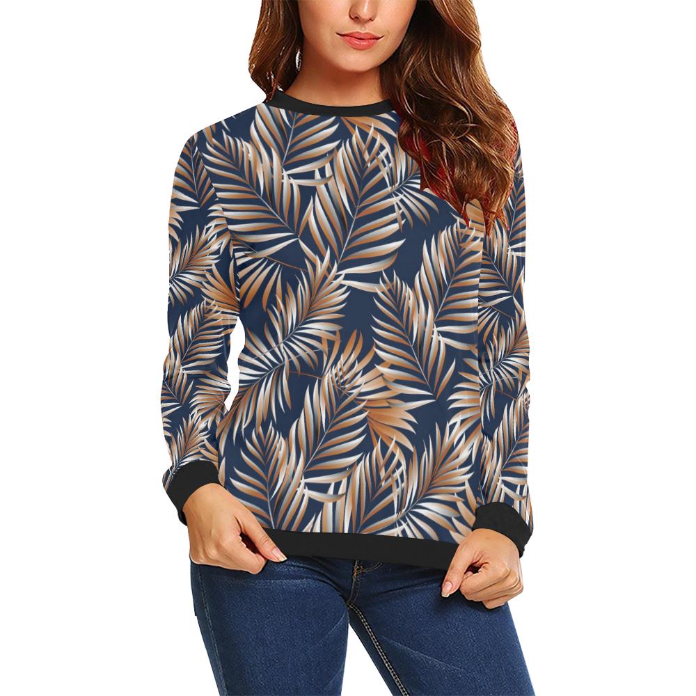 Tropical Flower Pattern Print Design TF07 Women Long Sleeve Sweatshirt-JorJune