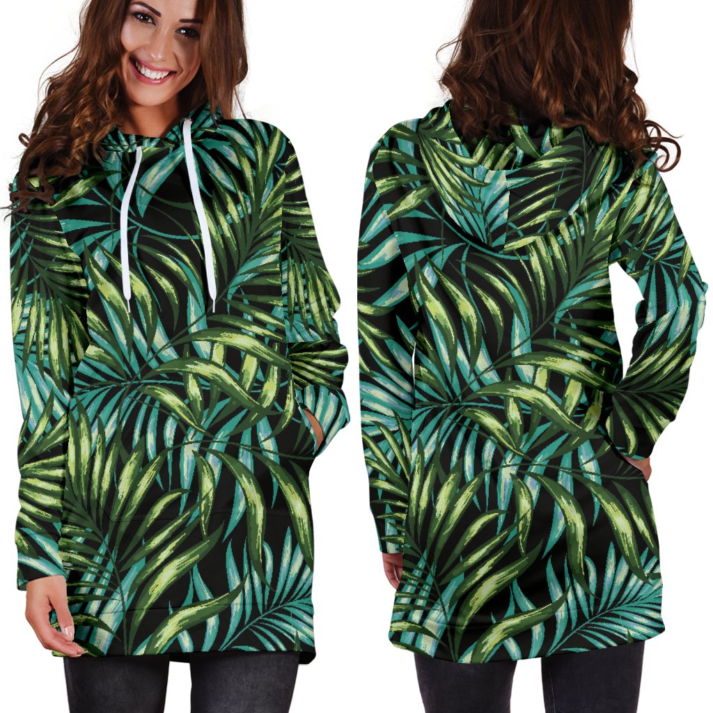 Tropical Flower Pattern Print Design TF08 Women Hoodie Dress