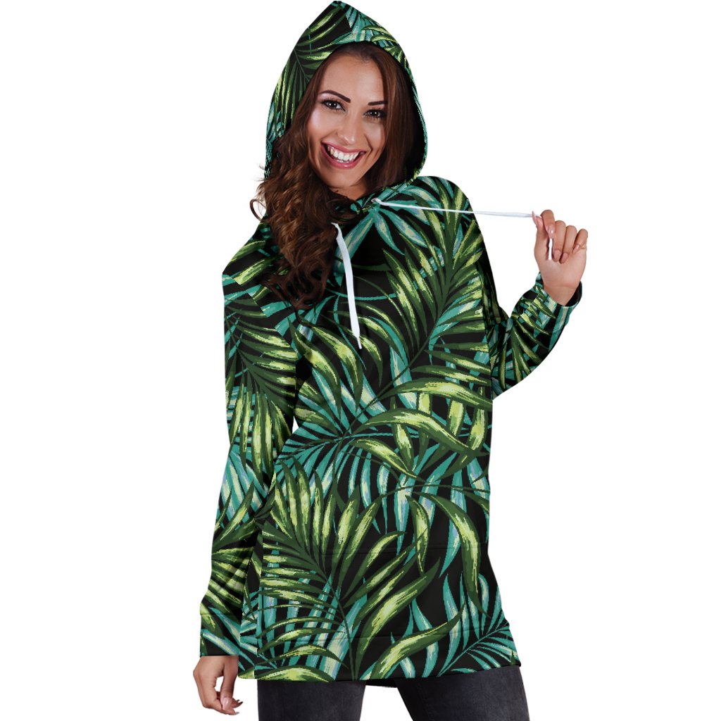 Tropical Flower Pattern Print Design TF08 Women Hoodie Dress