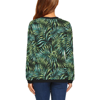 Tropical Flower Pattern Print Design TF08 Women Long Sleeve Sweatshirt-JorJune