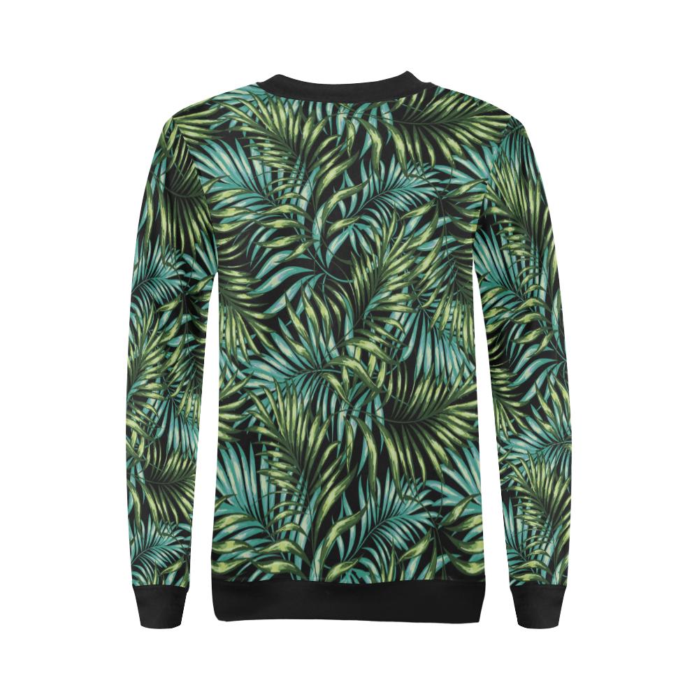 Tropical Flower Pattern Print Design TF08 Women Long Sleeve Sweatshirt-JorJune