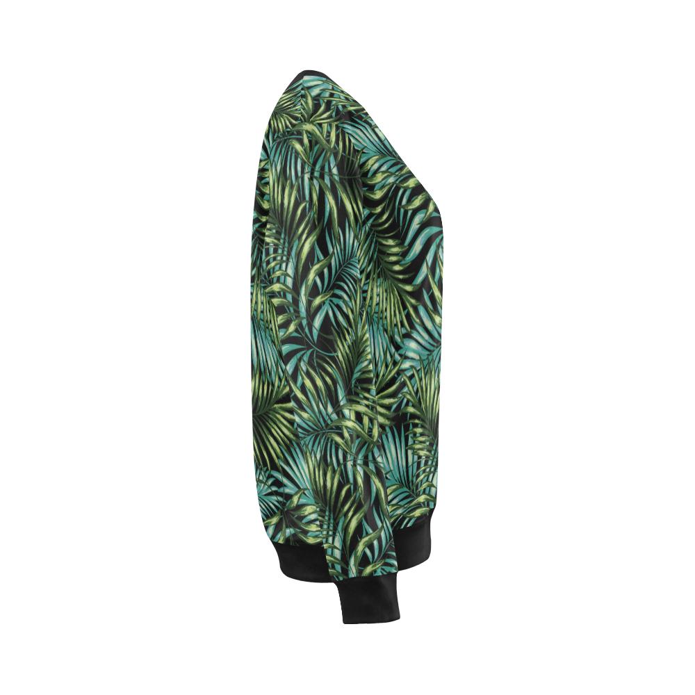 Tropical Flower Pattern Print Design TF08 Women Long Sleeve Sweatshirt-JorJune