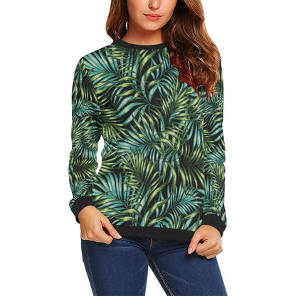Tropical Flower Pattern Print Design TF08 Women Long Sleeve Sweatshirt-JorJune