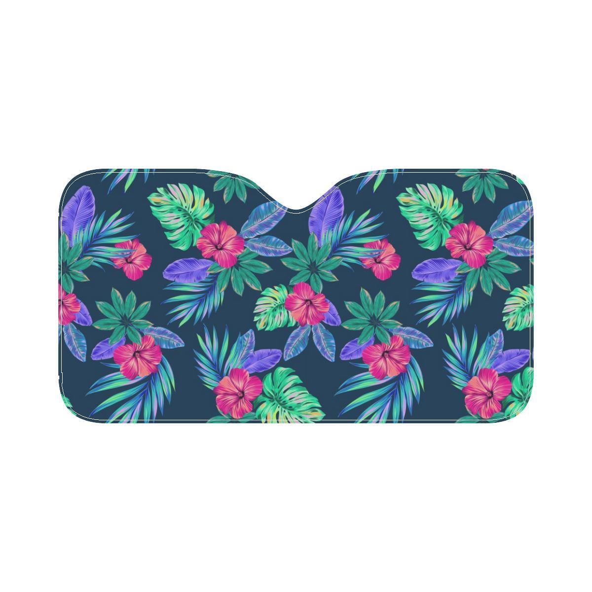 Tropical Flower Pattern Print Design TF09 Car Sun Shade-JorJune