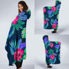 Tropical Flower Pattern Print Design TF09 Hooded Blanket-JORJUNE.COM