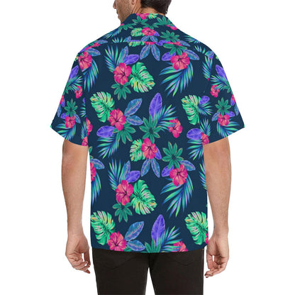 Tropical Flower Pattern Print Design TF09 Men Hawaiian Shirt-JorJune