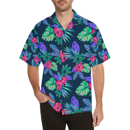 Tropical Flower Pattern Print Design TF09 Men Hawaiian Shirt-JorJune