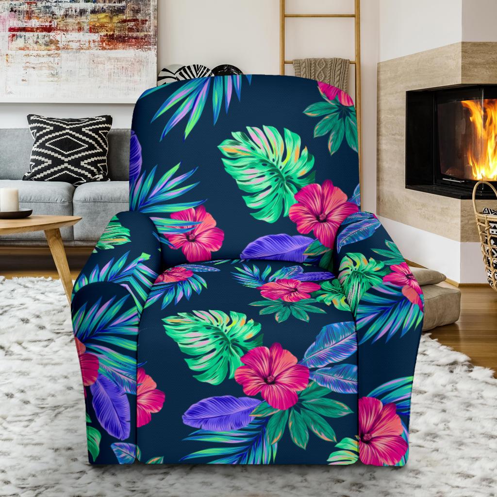 Tropical Flower Pattern Print Design TF09 Recliner Slipcover-JORJUNE.COM
