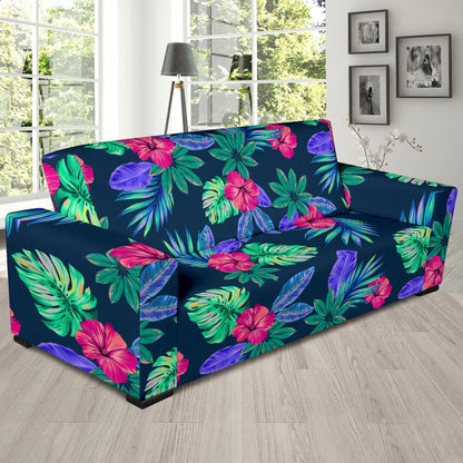 Tropical Flower Pattern Print Design TF09 Sofa Slipcover-JORJUNE.COM