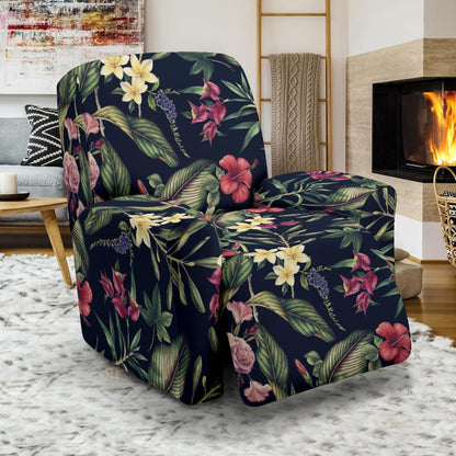 Tropical Flower Pattern Recliner Slipcover-JORJUNE.COM