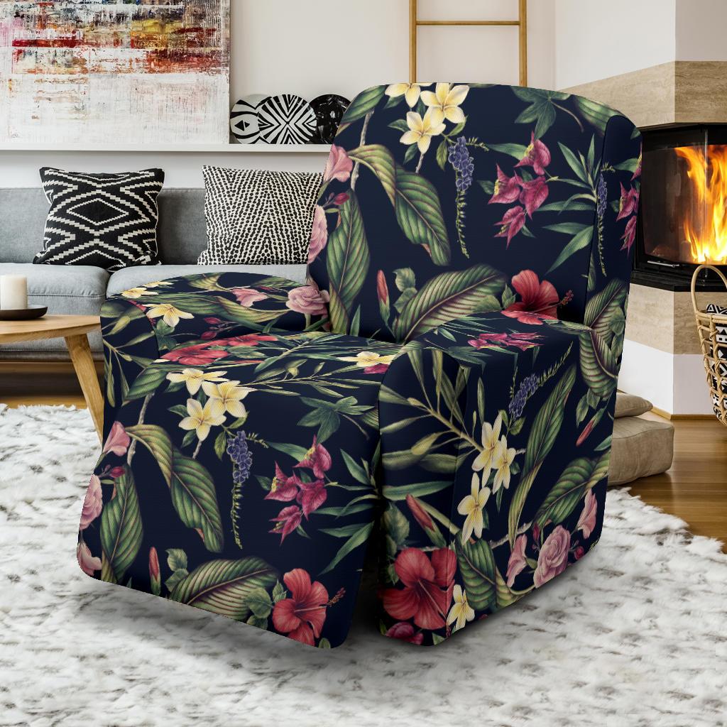 Tropical Flower Pattern Recliner Slipcover-JORJUNE.COM