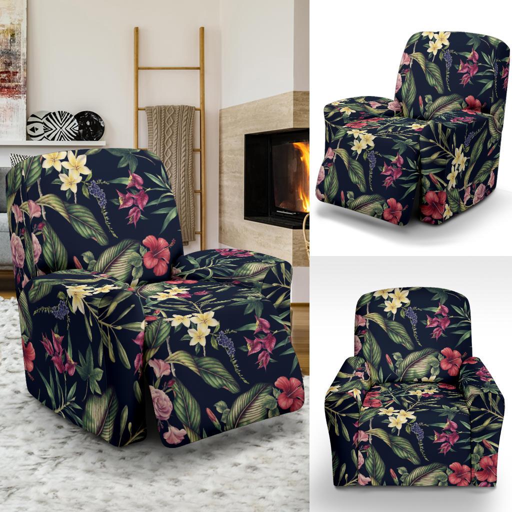 Tropical Flower Pattern Recliner Slipcover-JORJUNE.COM