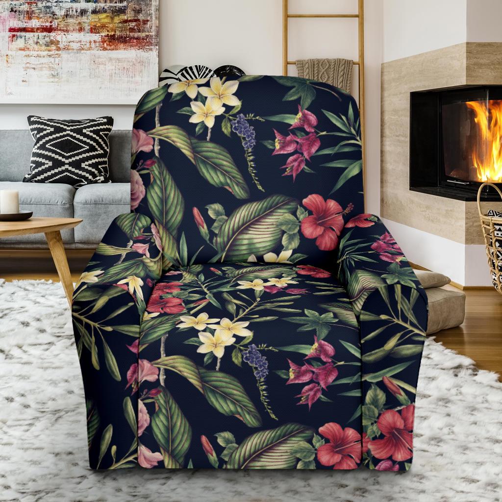 Tropical Flower Pattern Recliner Slipcover-JORJUNE.COM