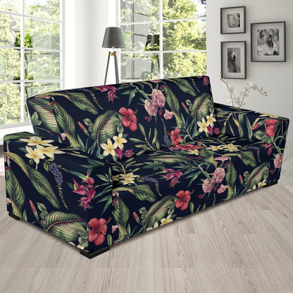 Tropical Flower Pattern Sofa Slipcover-JORJUNE.COM