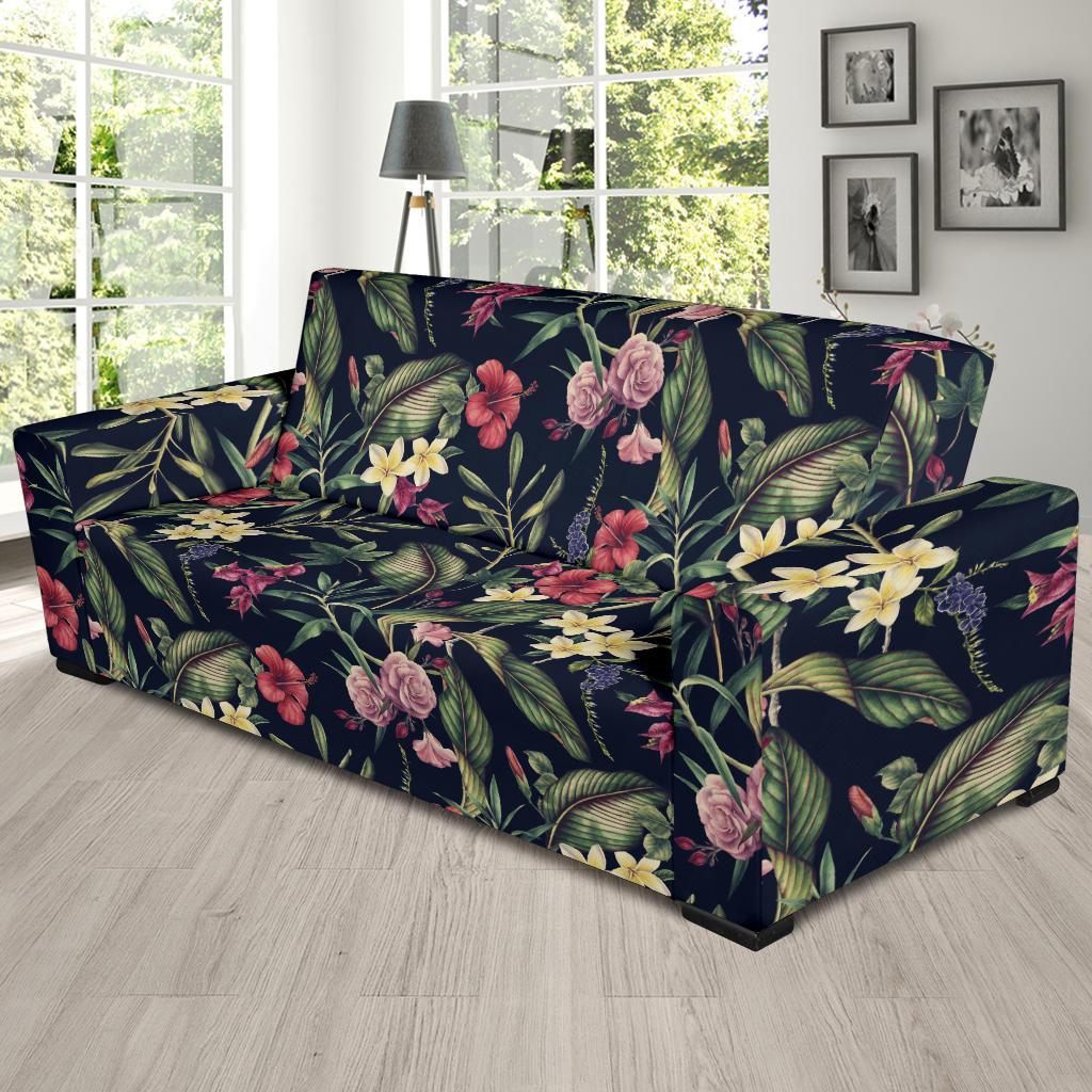 Tropical Flower Pattern Sofa Slipcover-JORJUNE.COM