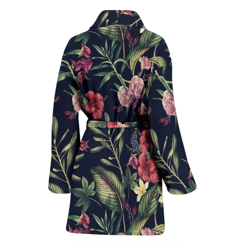 Tropical Flower Pattern Women Bath Robe