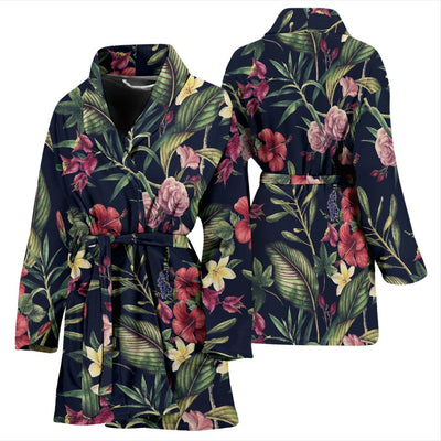 Tropical Flower Pattern Women Bath Robe