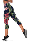 Tropical Flower Pattern Women Capris