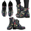 Tropical Flower Pattern Women Leather Boots
