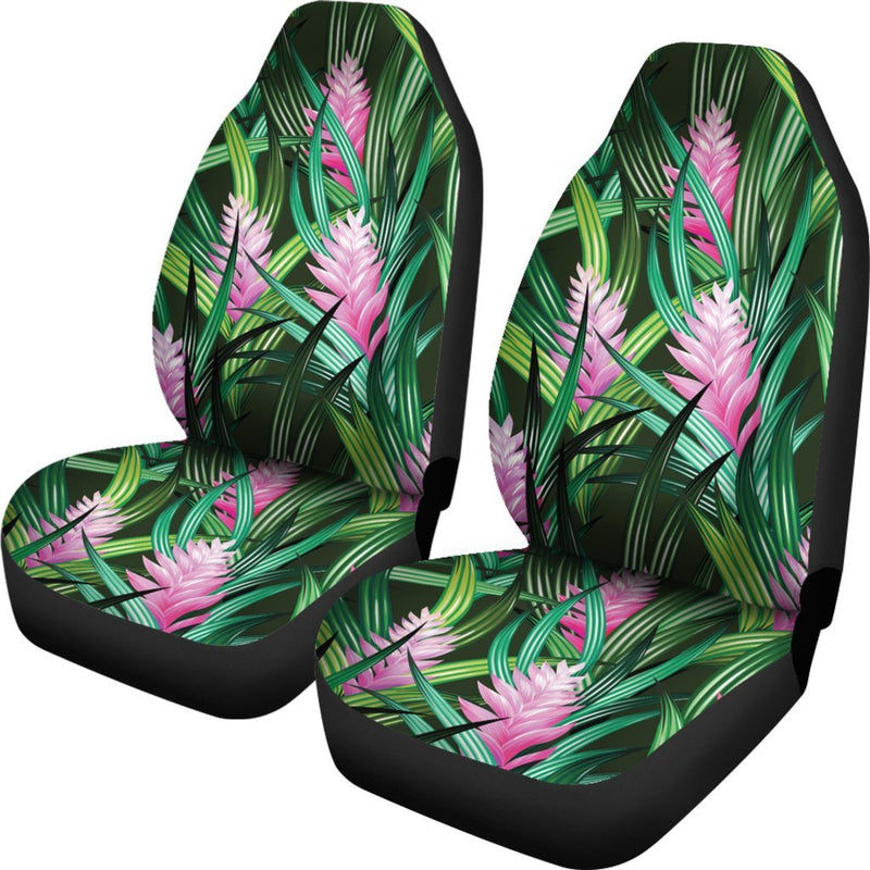 Tropical Flower Pink Heliconia Print Universal Fit Car Seat Covers