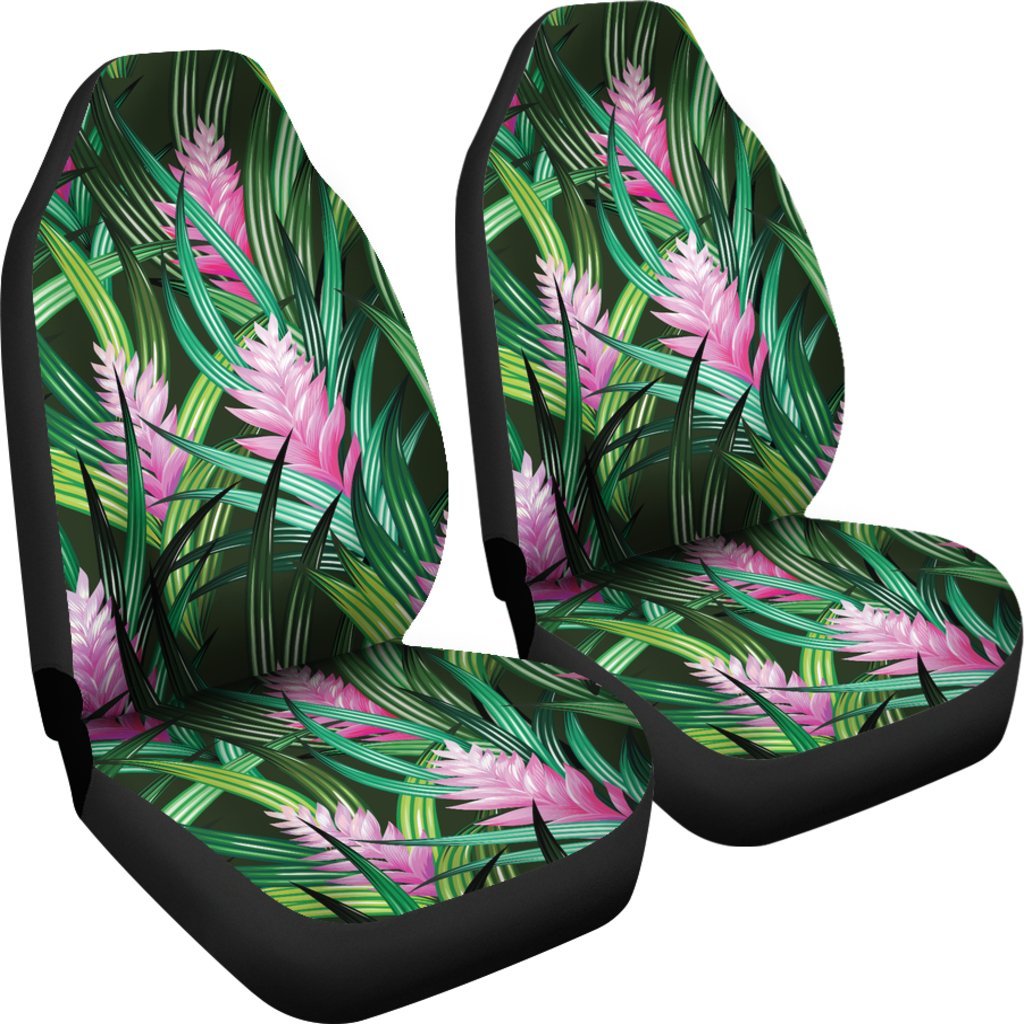 Tropical Flower Pink Heliconia Print Universal Fit Car Seat Covers
