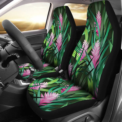 Tropical Flower Pink Heliconia Print Universal Fit Car Seat Covers