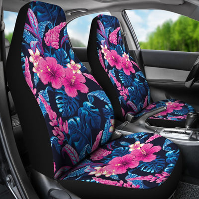 Tropical Flower Pink Themed Print Universal Fit Car Seat Covers