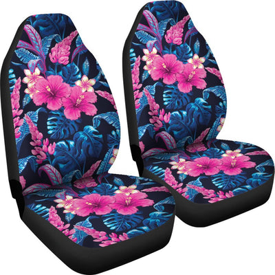 Tropical Flower Pink Themed Print Universal Fit Car Seat Covers