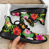 Tropical Flower Themed Design Print Pattern Mesh Knit Sneakers Shoes